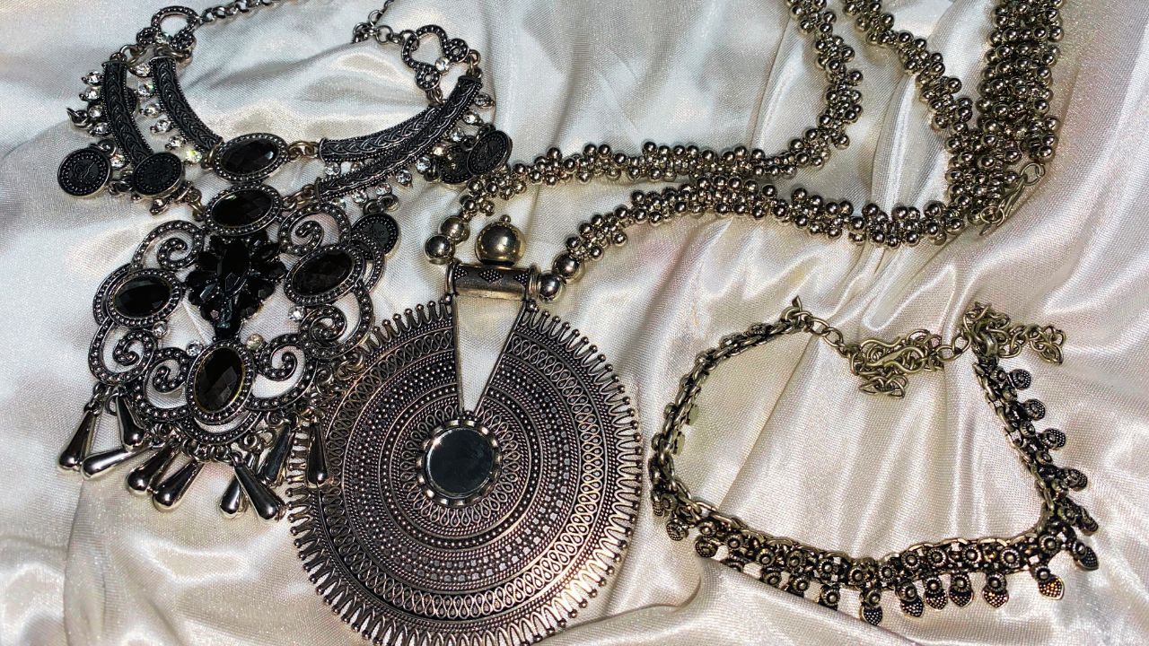 silver boho necklace